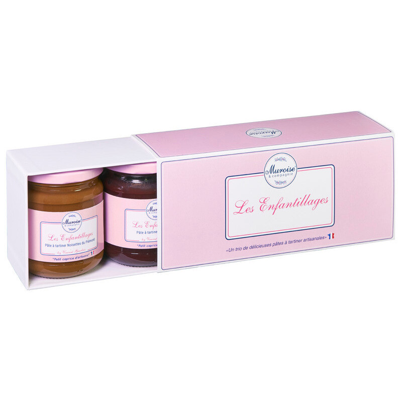 Coffret de 3 pâtes à tartiner "Les Enfantillages" Coffret de 3 pâtes à tartiner "Les Enfantillages"