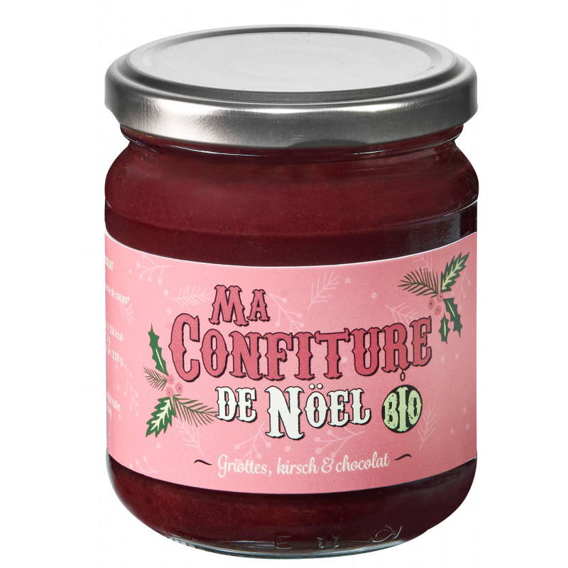 Confiture de Noël Bio (griottes, Kirsch et note de chocolat)